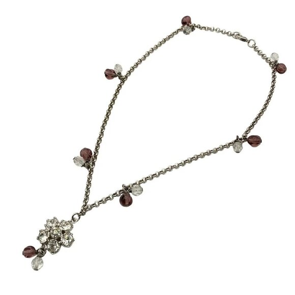 Auth Salvatore Ferragamo - Silver Clear Light Purple Hardware Rhinestones - Picture 2 of 4